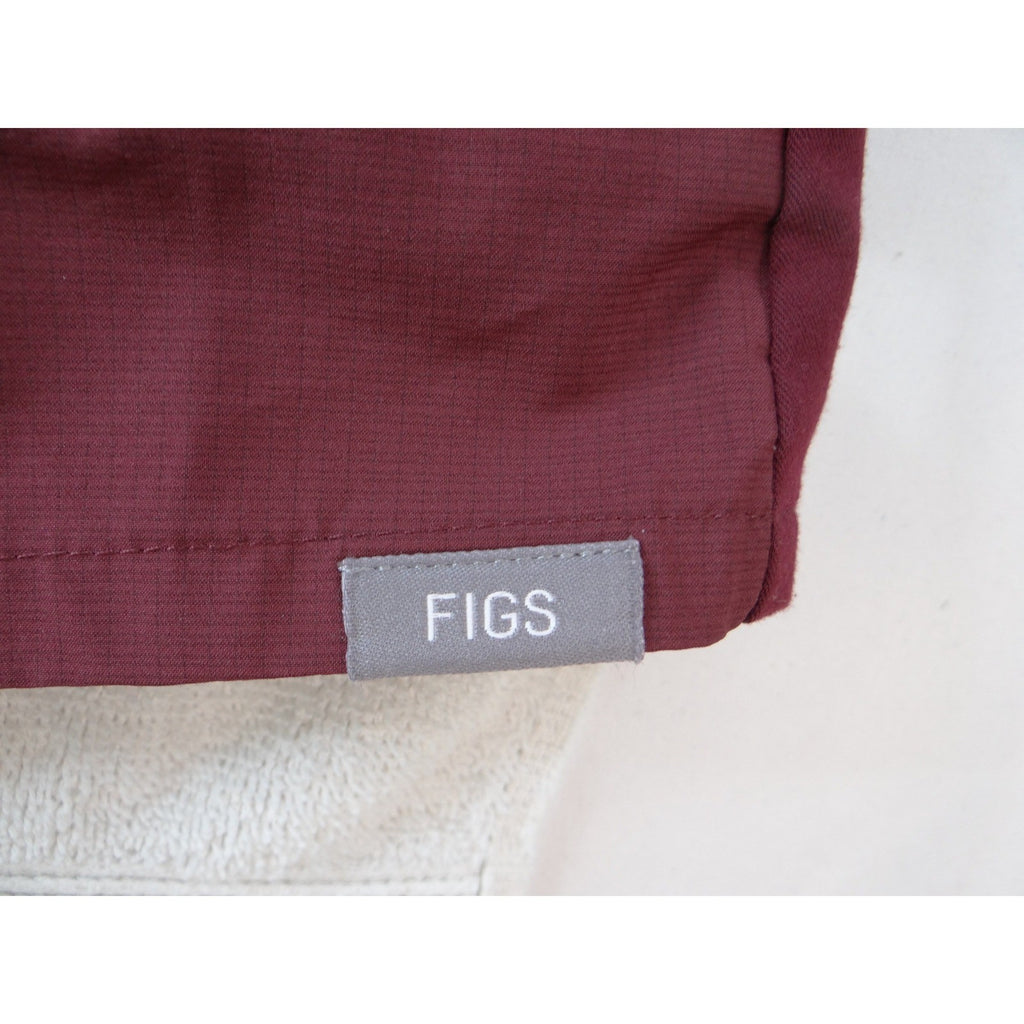 FIGS Technical Collection XL Burgundy Maroon Scrub Top Zip Pocket 2408