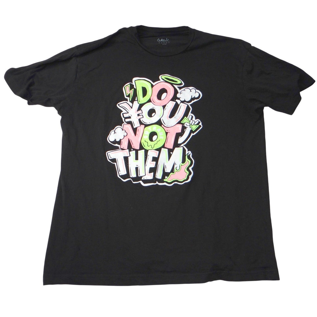 Outrank Mens Graphic T Shirt Do You Not Them Black Short Sleeve Size 2XL