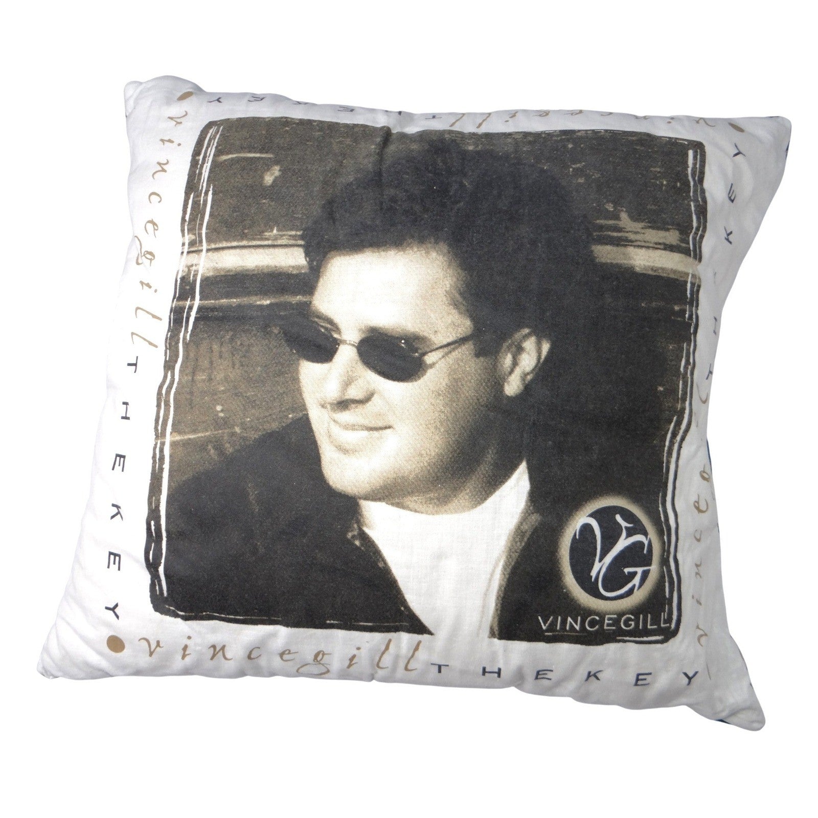 Vintage Vince Gill The Key DIY Throw Pillow Decorative Music Memorabilia