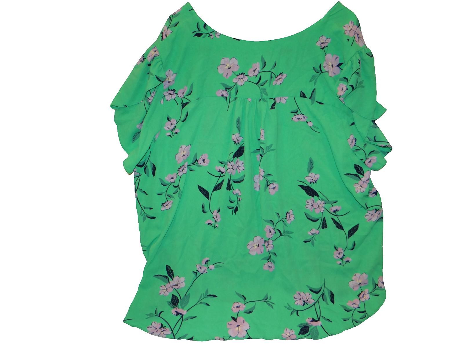 Premise Woman Green Floral Button-Up Blouse - NWT - 3X