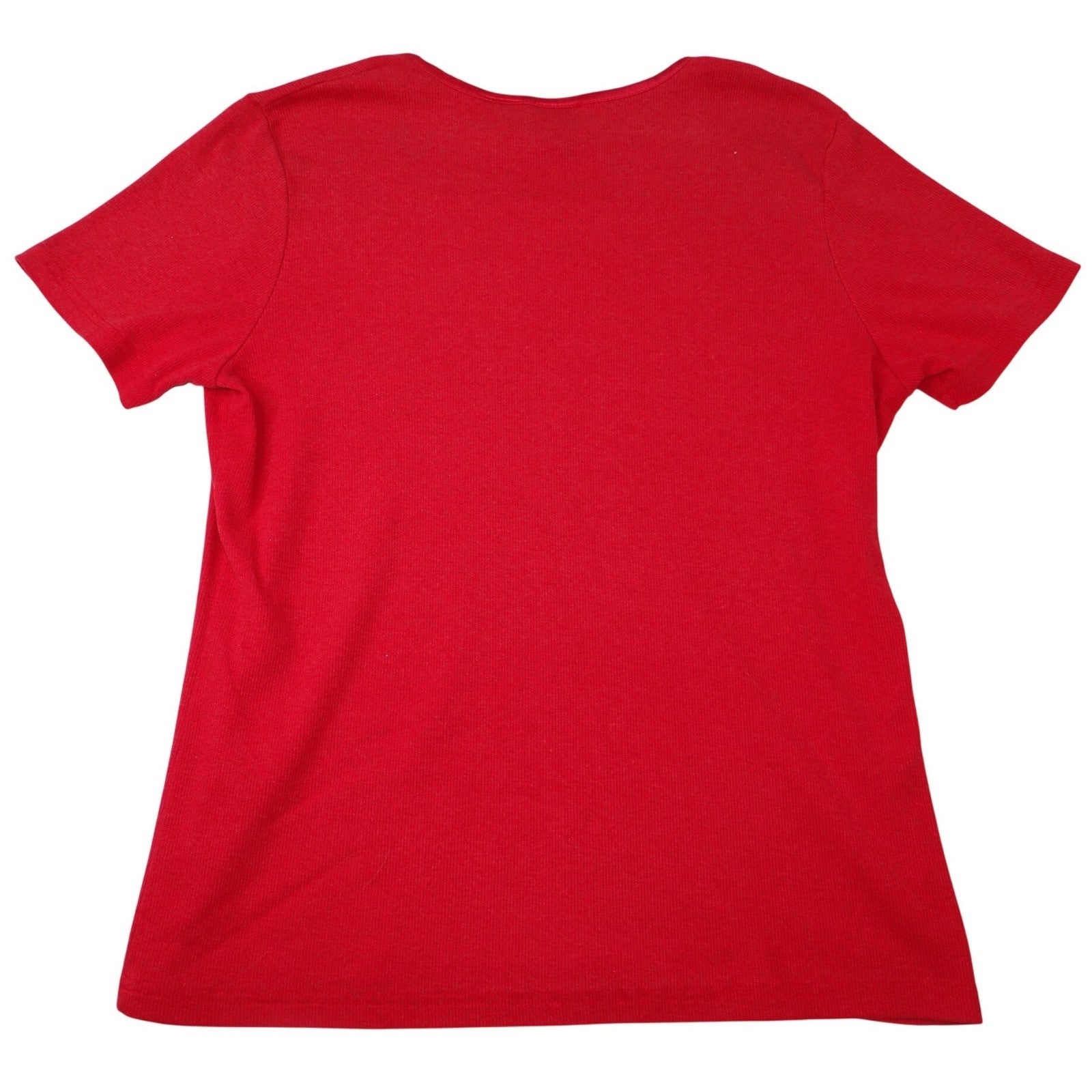 Vintage Jamell Jaso Women's Red Square Neck Short Sleeve T-Shirt Top Size L