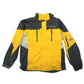 Free Country FCXtreme Mens Yellow Grey Hooded Ski Jacket Fleece Lined Small