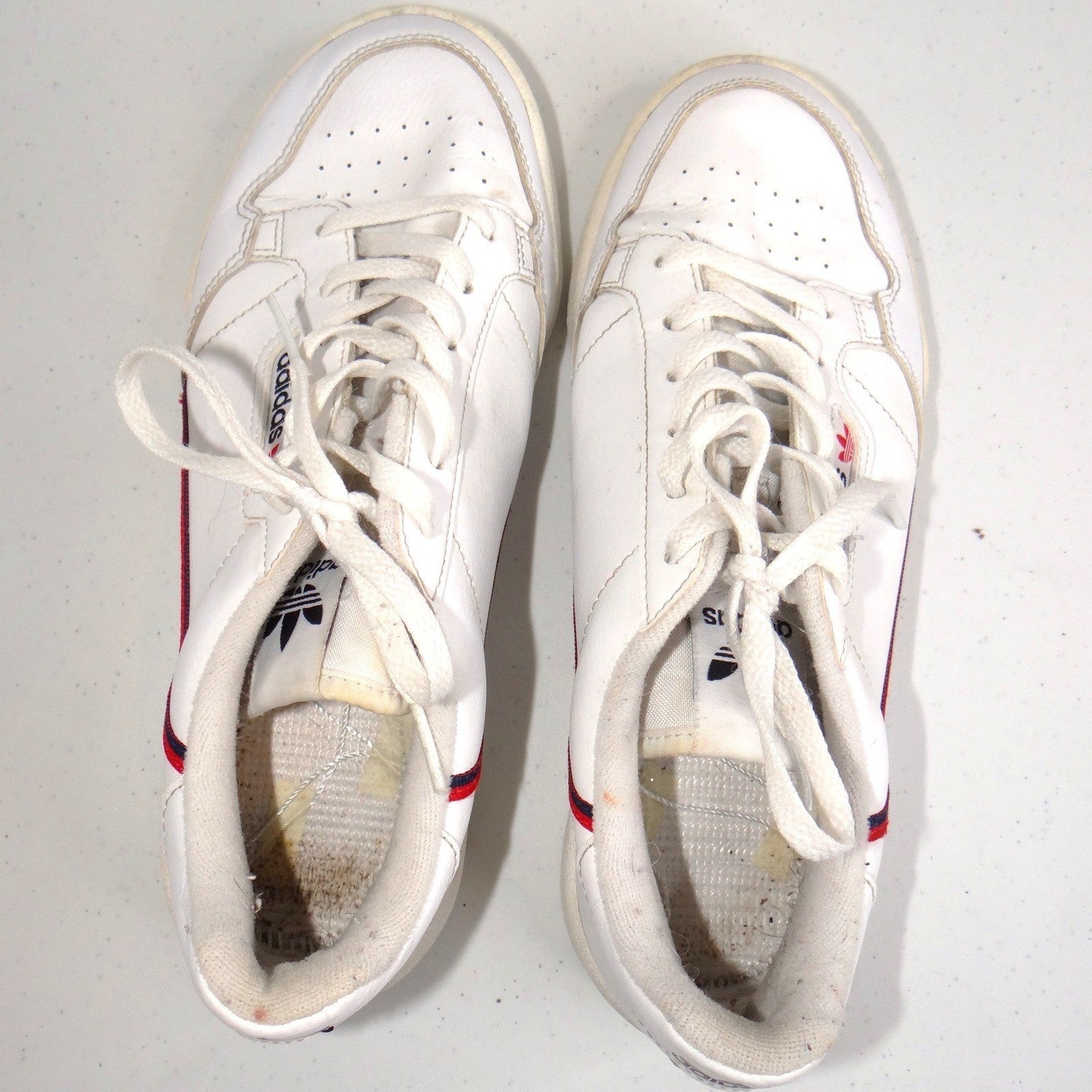 Adidas Continental 80 White Navy Red Leather Sneakers Mens 5.5 Womens 6.5