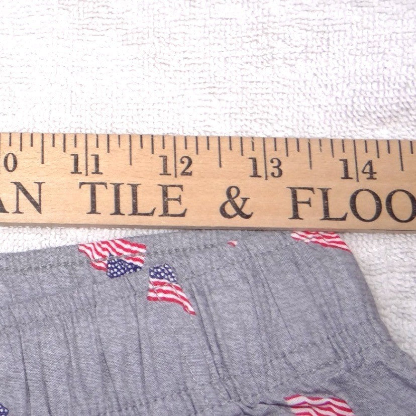 Old Navy Womens Small Gray American Flag Pajama Shorts Patriotic