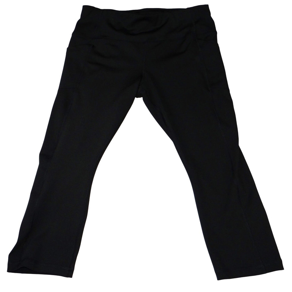 AVIA Women Black Athletic Capris Leggings Size L G 12 14