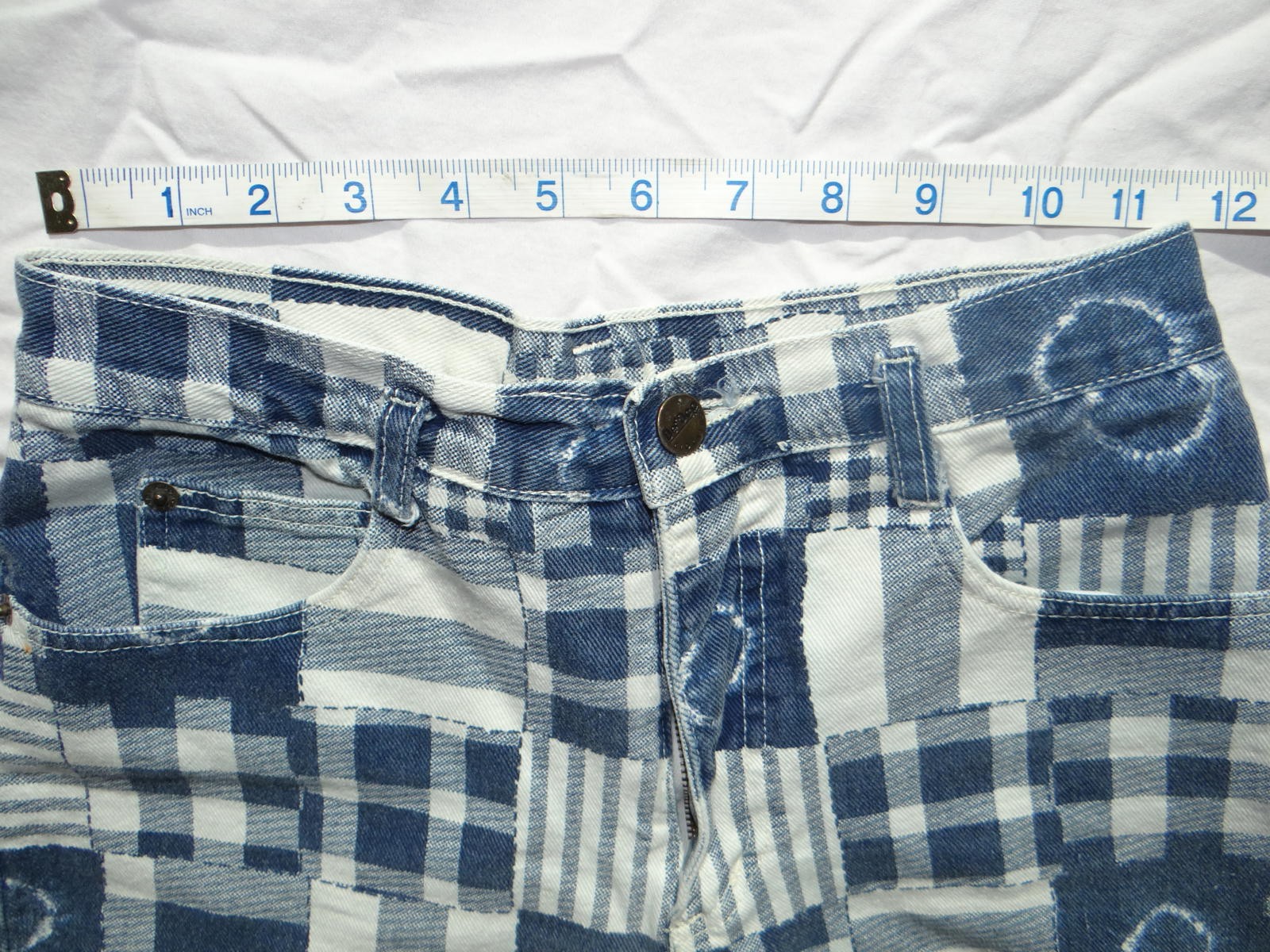 Women's Patchwork Pattern Casual Shorts XXS Size 0-2