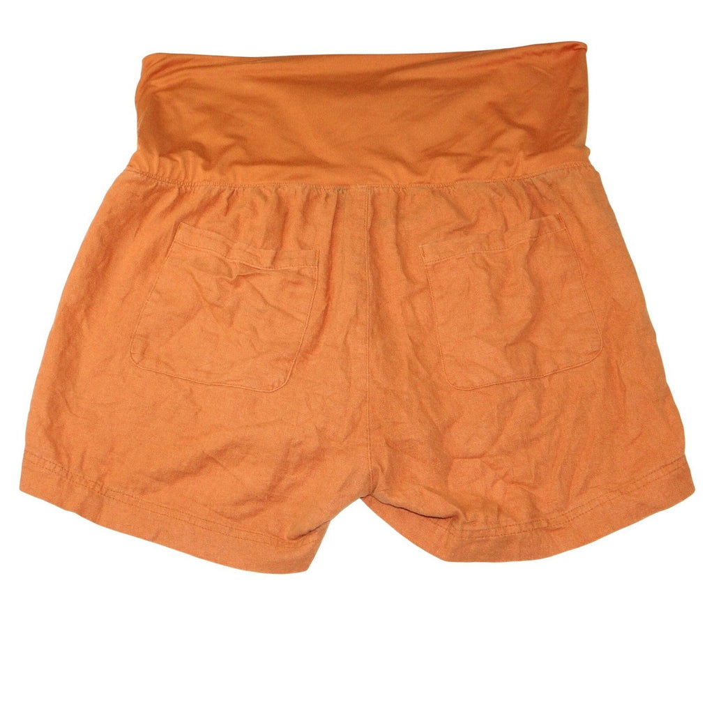 Old Navy Maternity Shorts Orange Cotton Blend Elastic Waist Size L