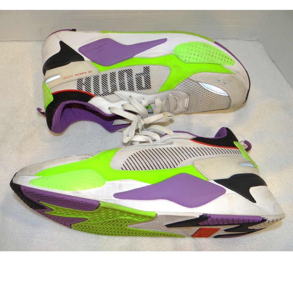 Puma RS-X Hard Drive White Lime Green Purple Black Sneakers 372715-02 Mens 11
