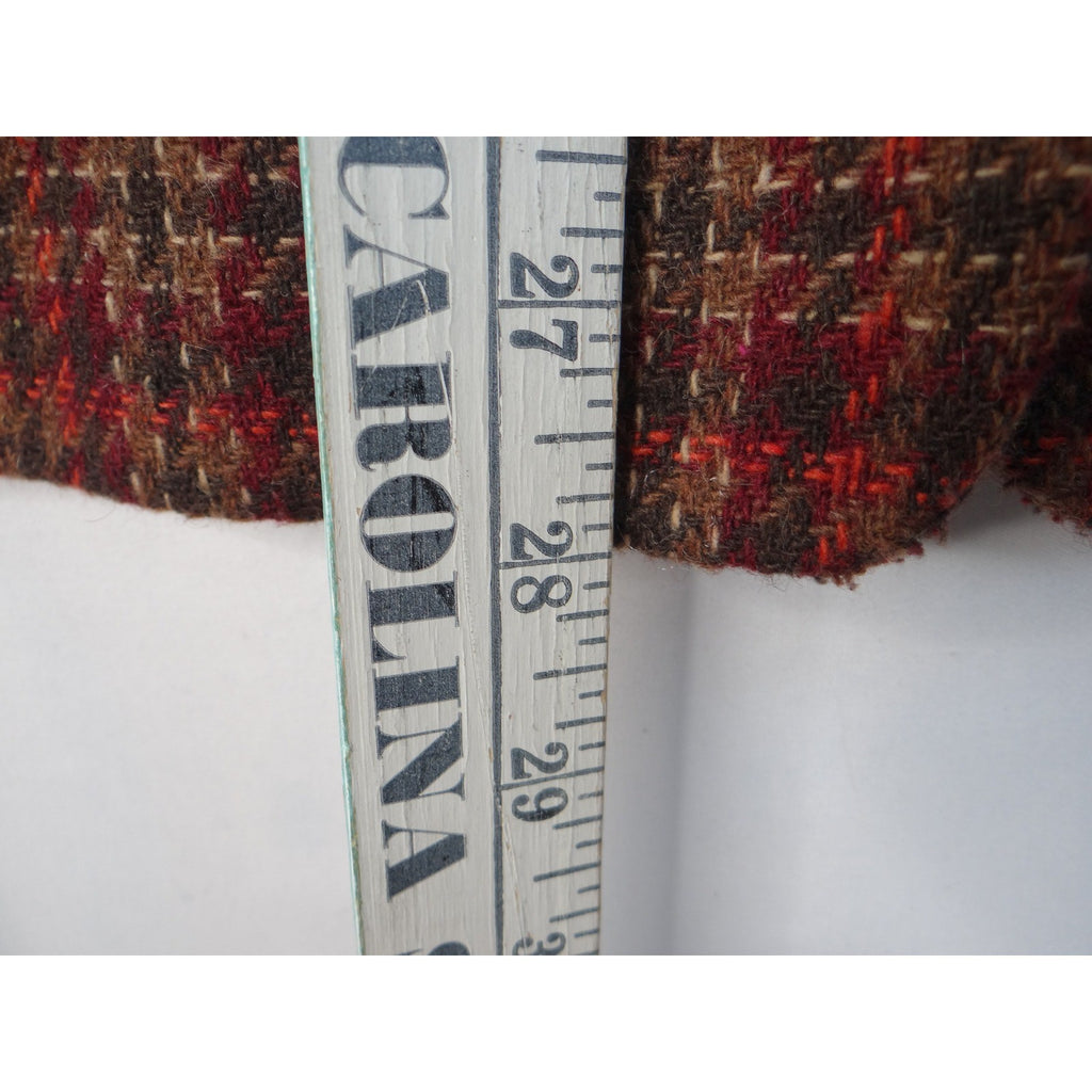 Vintage Joan Leslie Women's Plaid Blazer Jacket Sz14 Red Brown Gold Tweed Lined