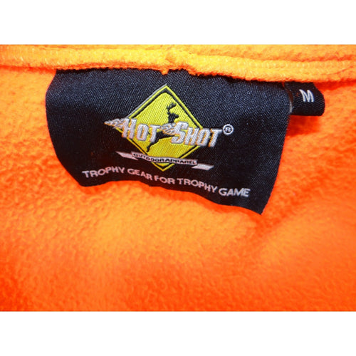 Blaze Orange Fleece Zip Up Hoodie Jacket Long Sleeve Pockets