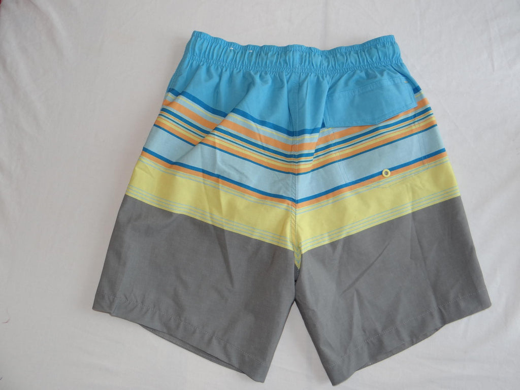 Laguna Men's Beach Shorts - Stylish Stripes in Blue & Gray