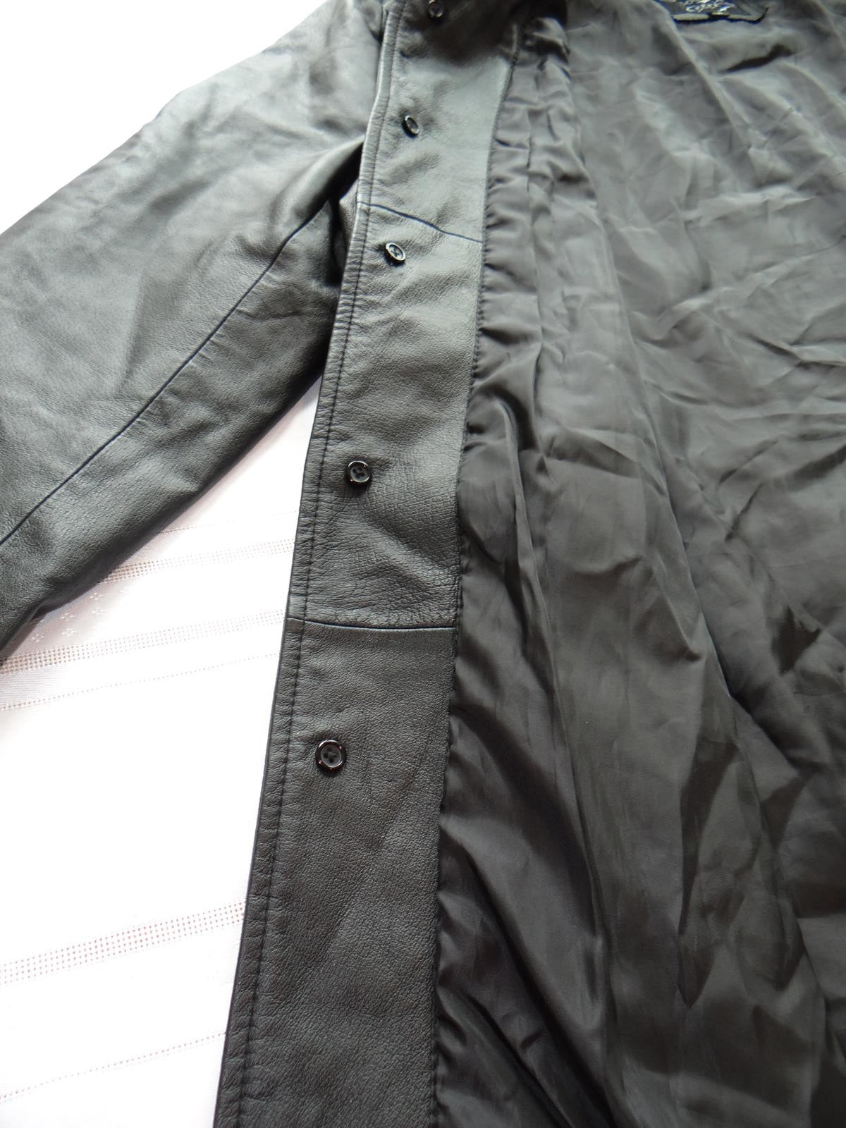 Men's Black Leather Jacket Medium Caribou Creek