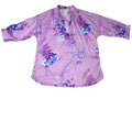 Vintage 14th Place California Purple Floral Shadow Stripe Popover Blouse Medium