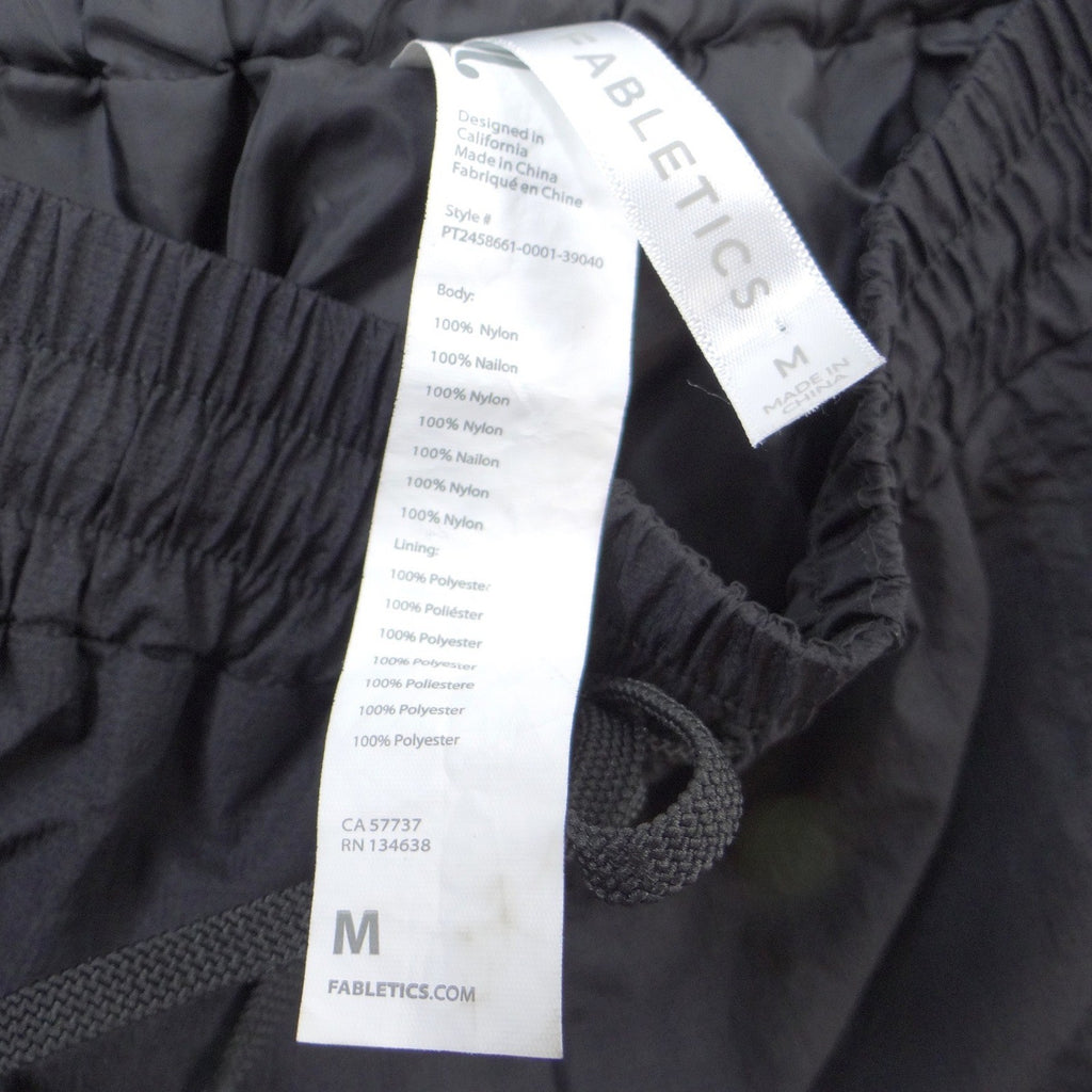 Fabletics Black Nylon Joggers Windbreaker Pants Womens Medium