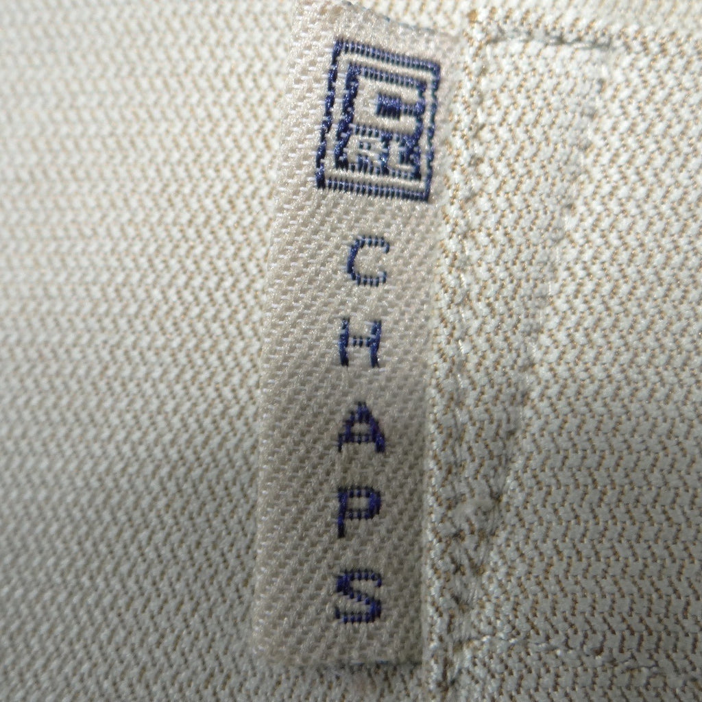 Chaps Ralph Lauren Mens XXL Khaki Tan Long Sleeve Button Down Shirt Microtexture