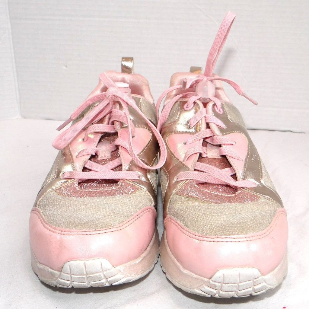 Skechers Kids Girls Sneakers Pink Gold Glitter Memory Foam Size 5