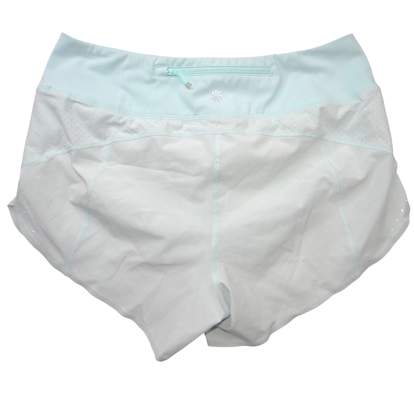 Athleta Run With It 3.5" Short Light Blue Perforated Running Shorts Womens Small