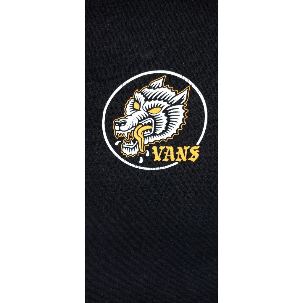 Vans Men's Black Wolf Graphic T-Shirt Size Large