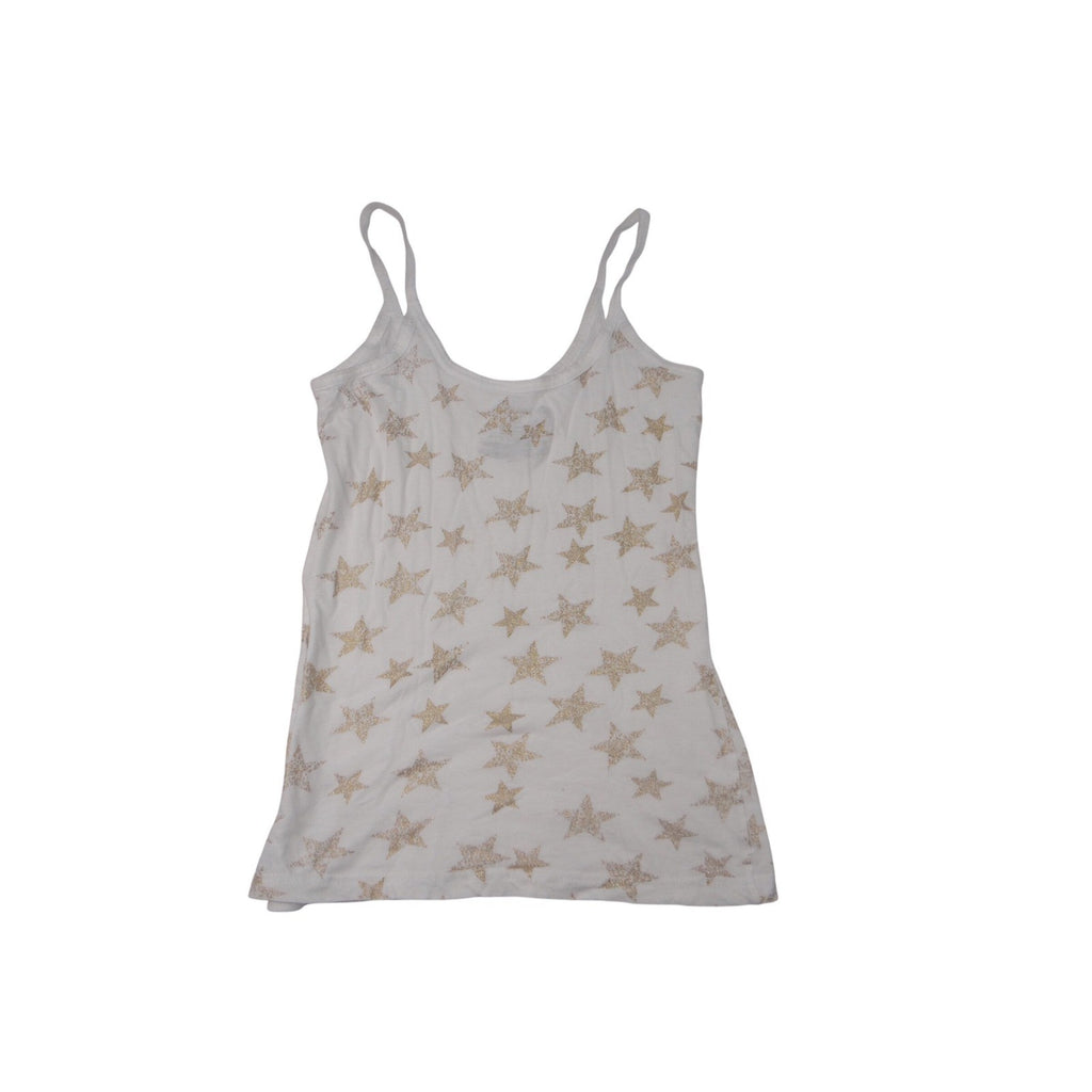 Y2K No Boundaries White Glitter Star Print Spaghetti Strap Camisole Top S 3-5