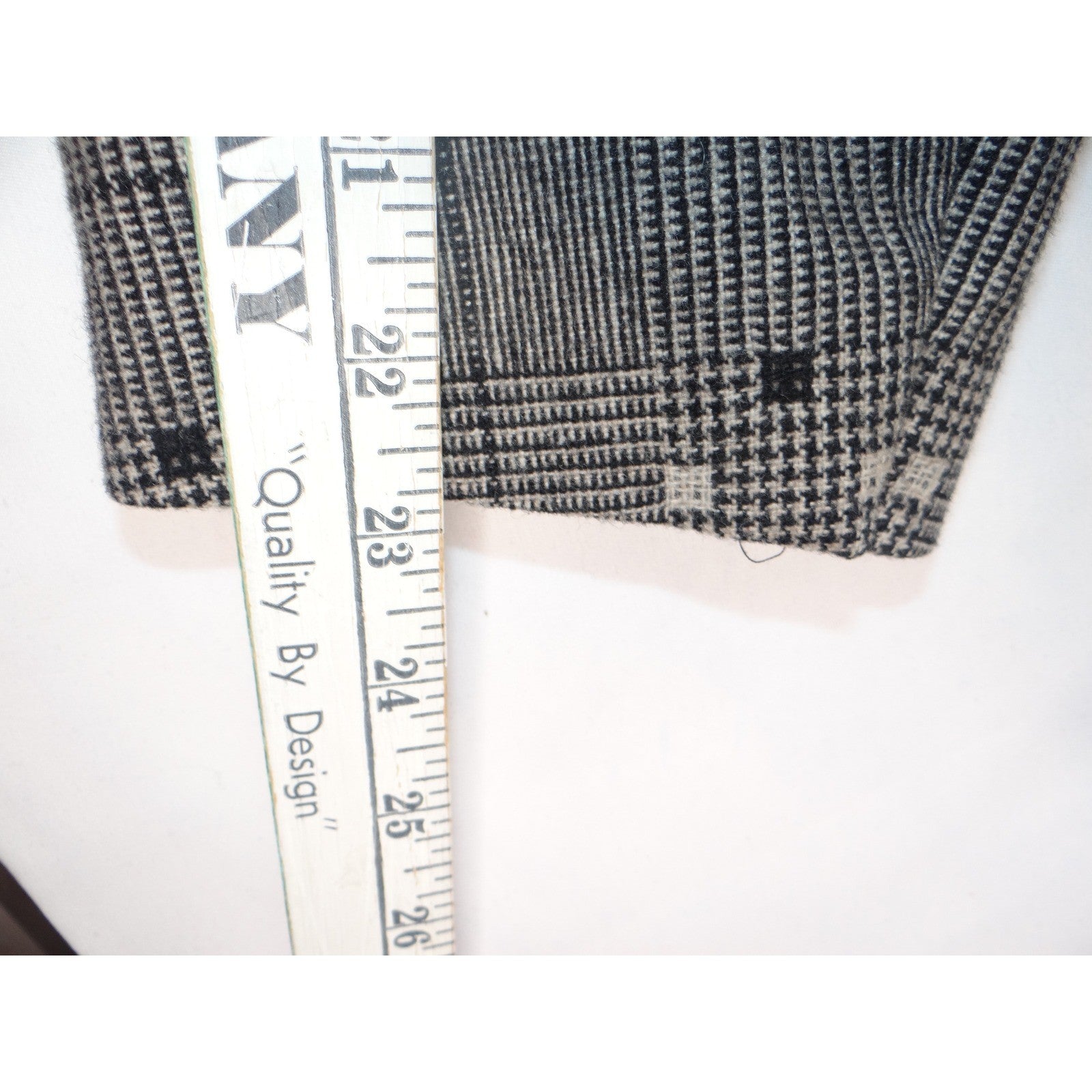 Vintage HBS LTD Trendy Plaid Double Breasted Blazer Jacket Gray Black White