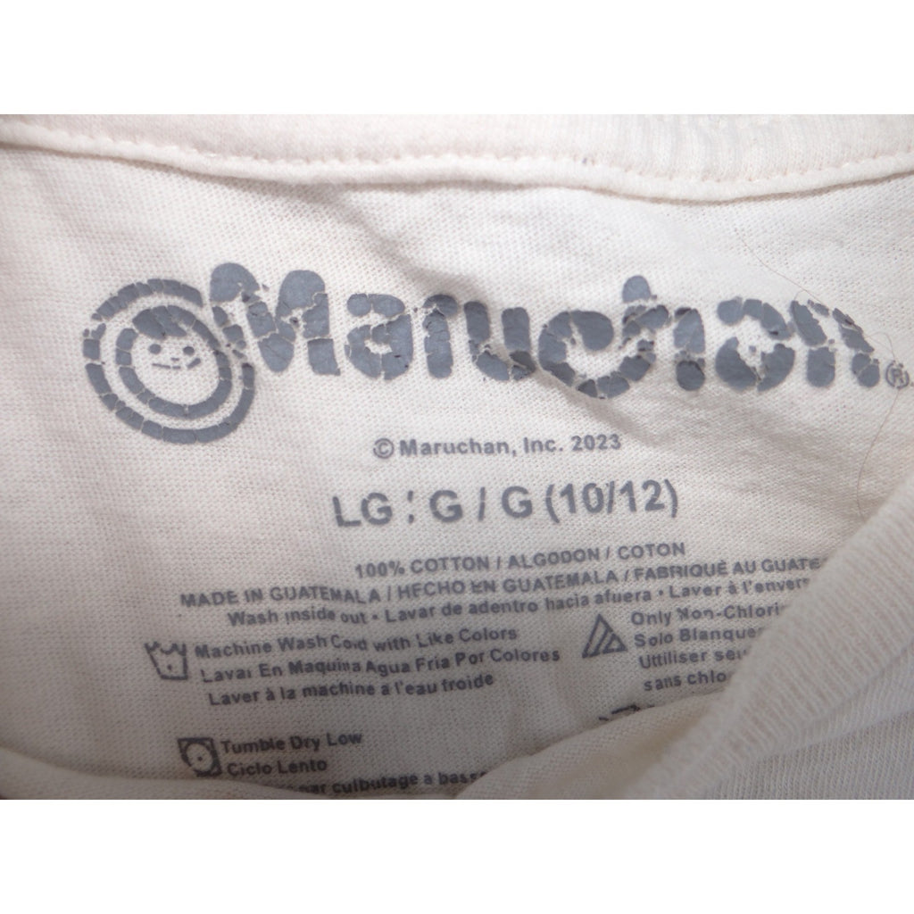 Maruchan Instant Lunch Ramen Graphic T-Shirt Cream Girls Large 10/12 Boxy Fit
