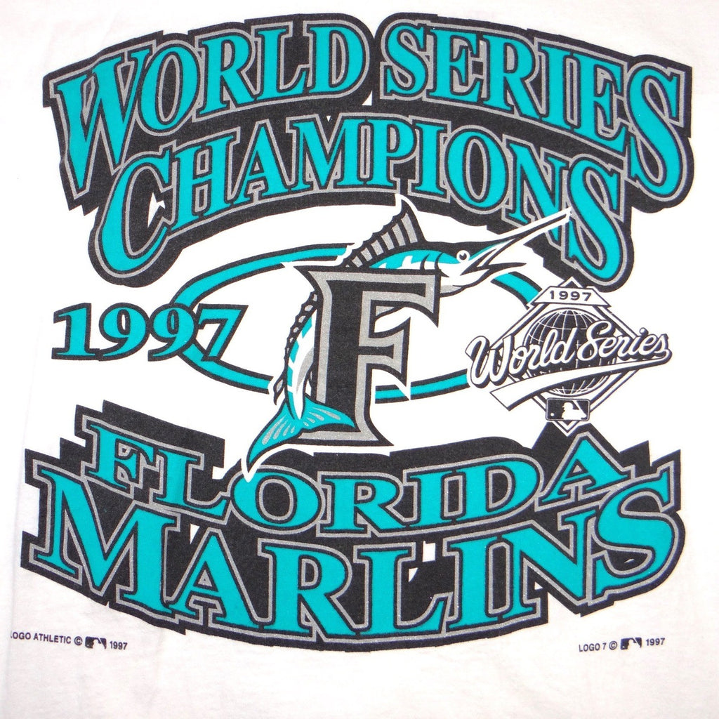 Vintage 1997 Florida Marlins World Series Champions T-Shirt White XL Delta MLB