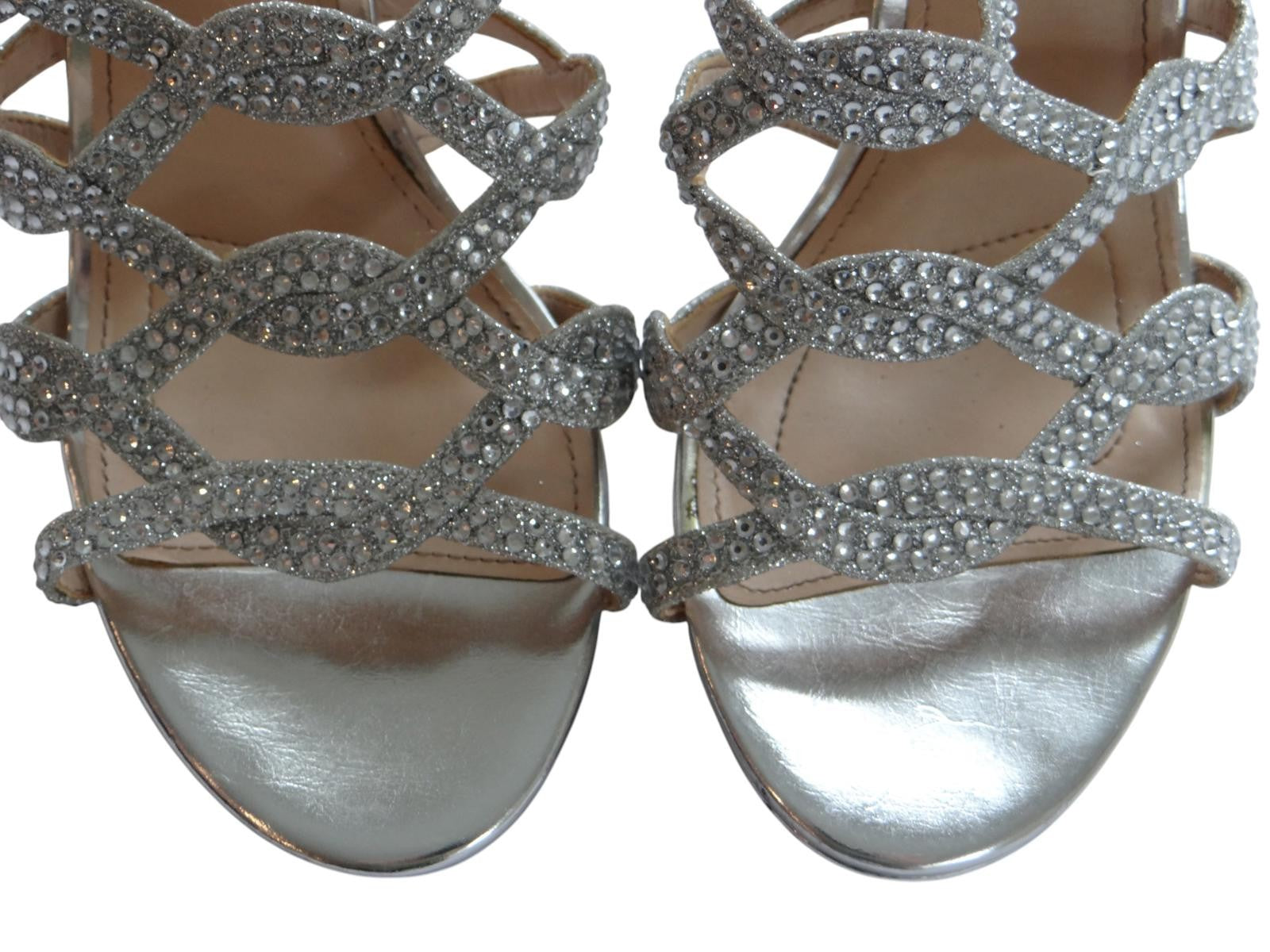 I. Miller Women's Silver Rhinestone Strappy Sandals