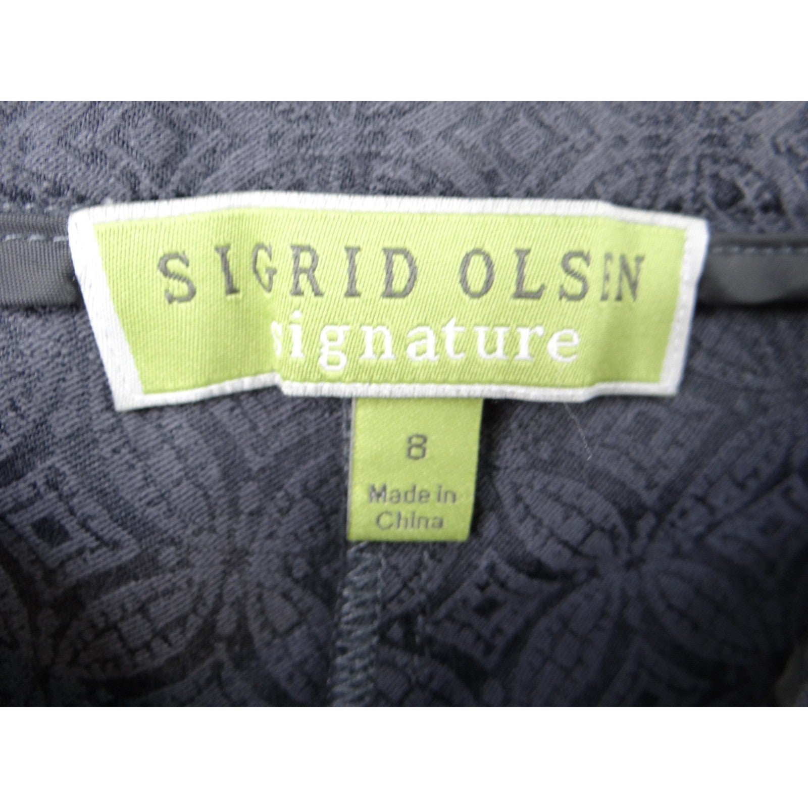 Sigrid Olsen Signature Womens Gray Geometric Pattern Stretch Pants Size 8