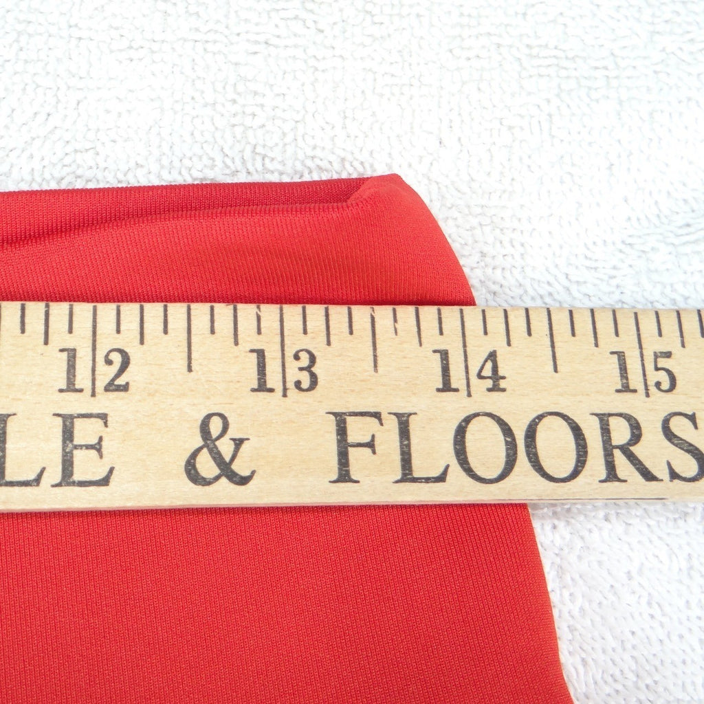 Thalia Sodi Womens Red Stretch Knit Pencil Midi Skirt Size Small High Waist Slit