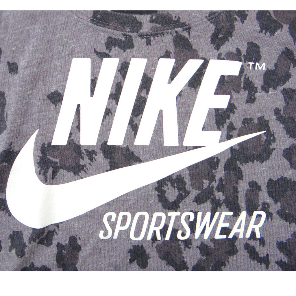 Nike Sportswear Womens Grey Leopard Print Logo Tank Top XS