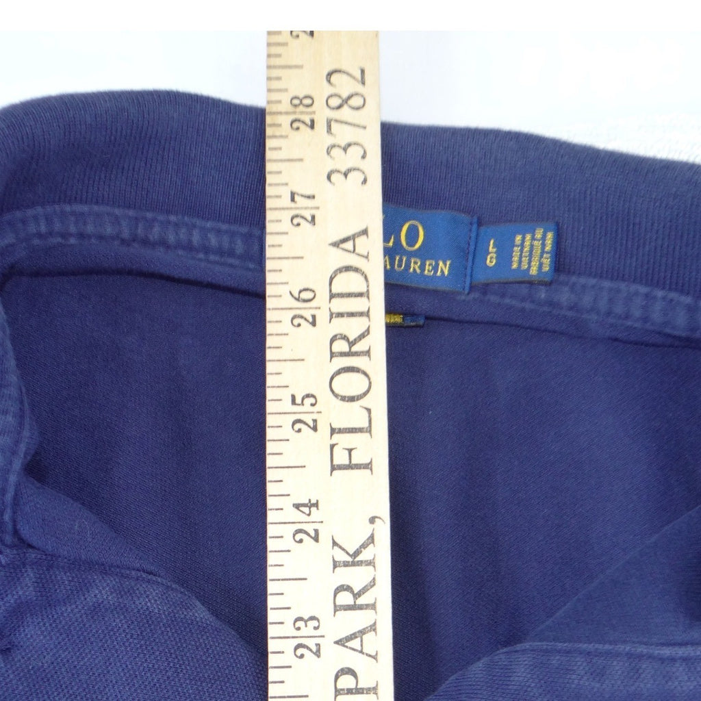 Polo Ralph Lauren Mens Navy Blue Short Sleeve Mesh Cotton Polo Shirt Large
