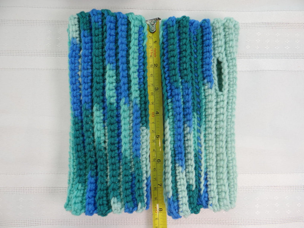 Handmade Crochet Hand Warmer in Blue and Green Tones Lot 2