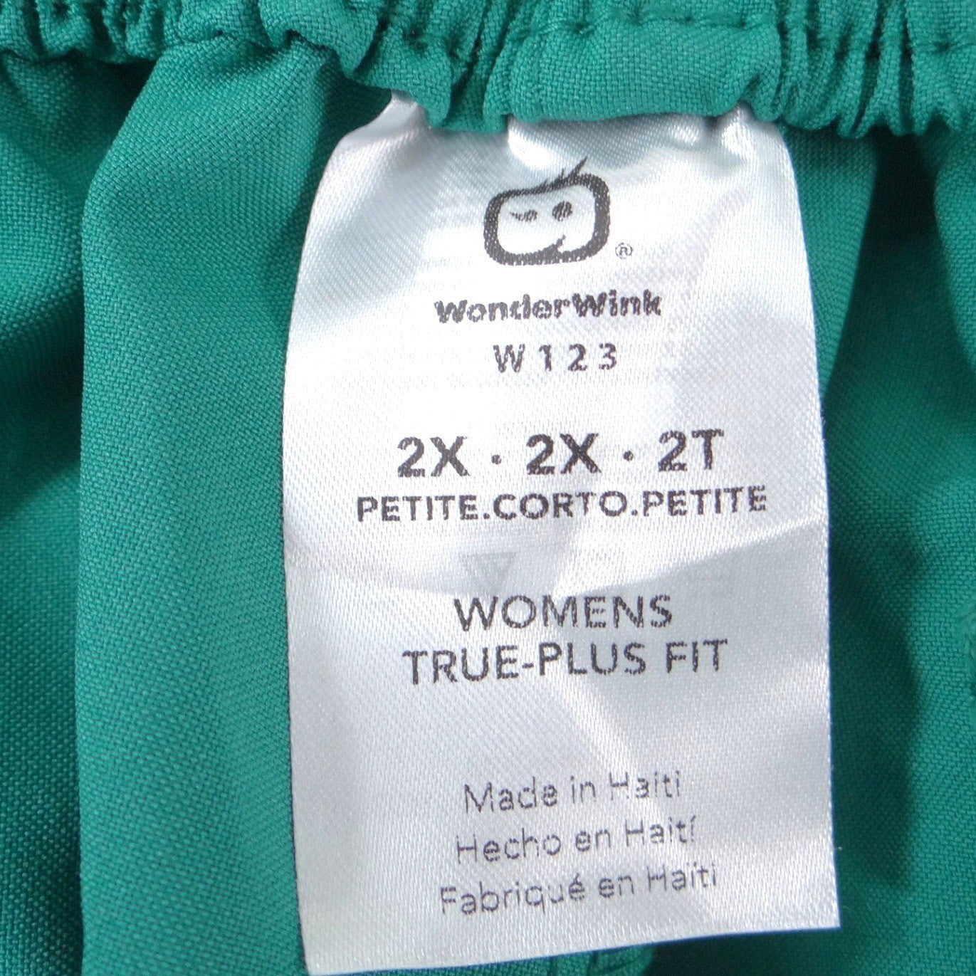 NWT-WonderWink Women 2X Petite Hunter Green Cargo Scrub Pants