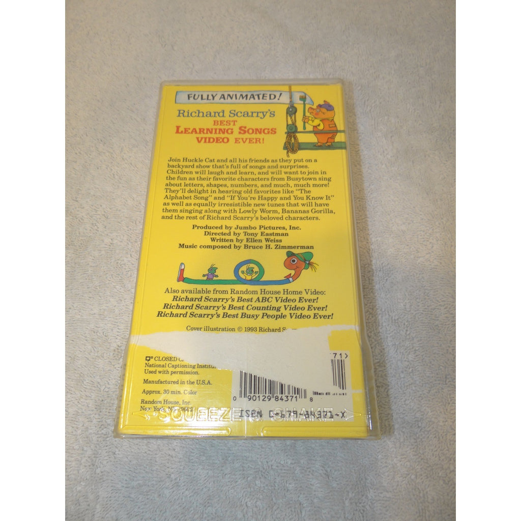 Richard Scarry's Best Learning Songs Video Ever! VHS 1993 Busytown Animated