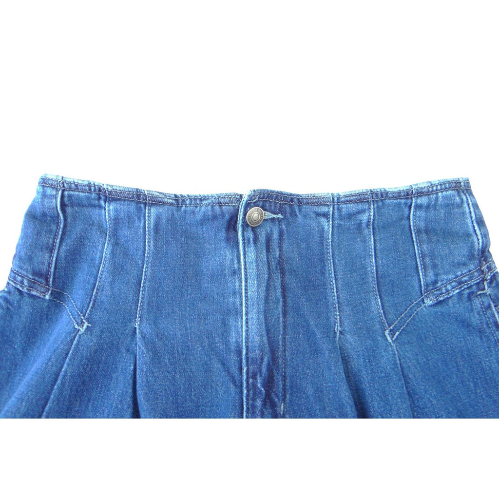 We The Free Free People Wide Leg Palazzo Jeans Blue Pleated High Waist 27