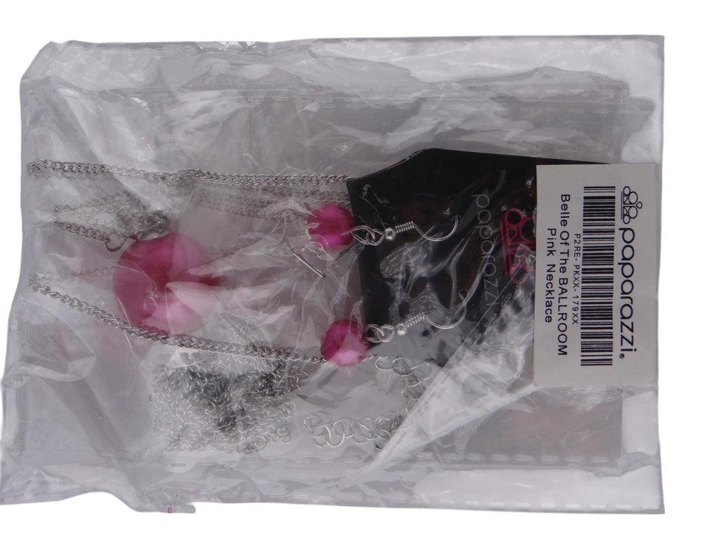 Paparazzi Belle of the Ball Pink Necklace and Earring Set