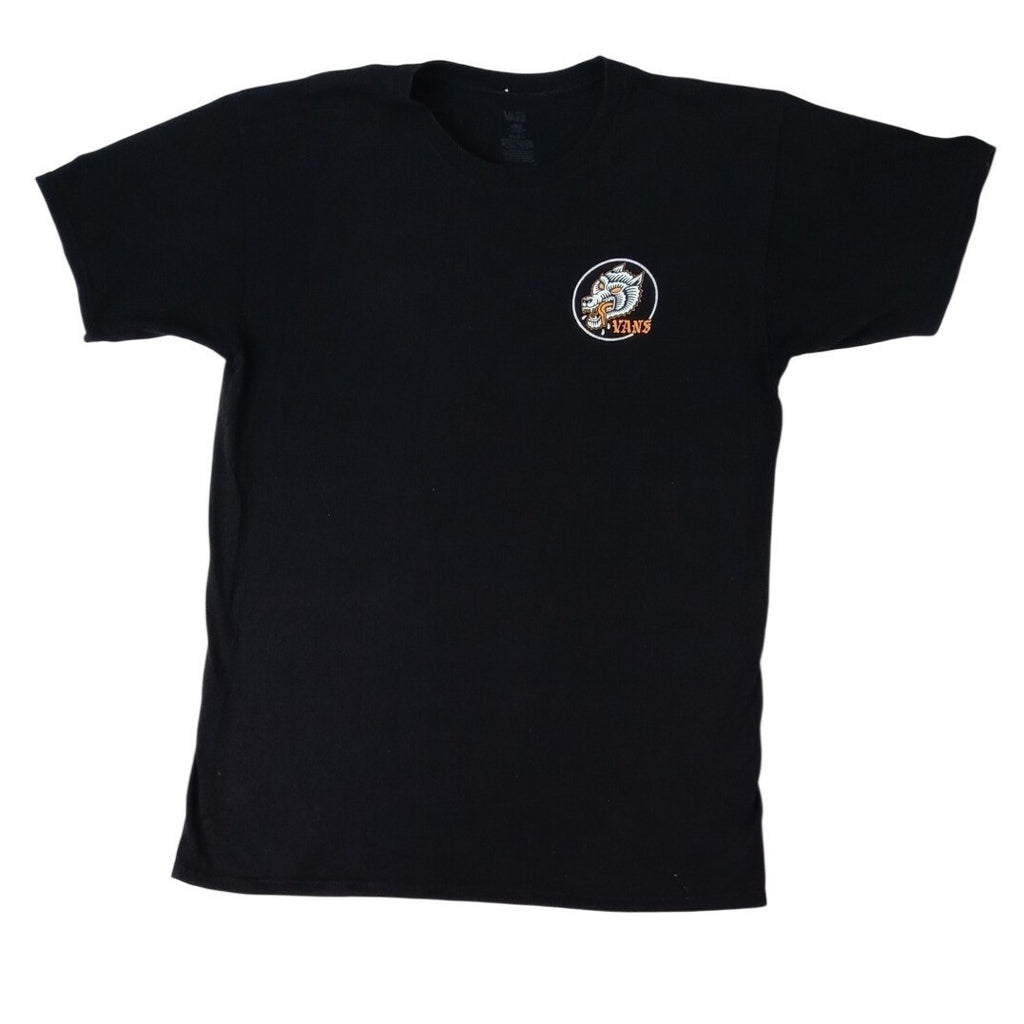 Vans Men's Black Wolf Graphic T-Shirt Size Large
