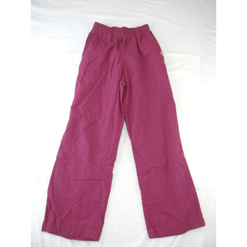 Butter-Soft Womens Scrub Set Burgundy V-Neck Top Elastic Waist Pants Size Small