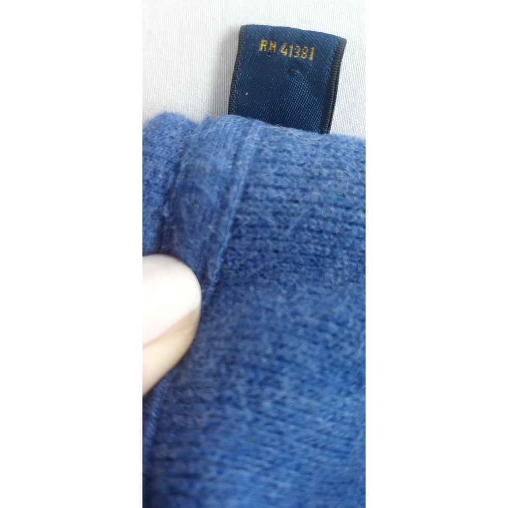 Ralph Lauren Mens Blue Quarter Zip Pullover Sweater Size L