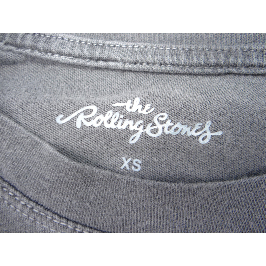 The Rolling Stones Logo T Shirt Gray Short Sleeve Cotton Blend Graphic Tee XS