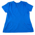 Oasis Womens Royal Blue V-Neck Scrub Top Short Sleeve Pockets Size Large