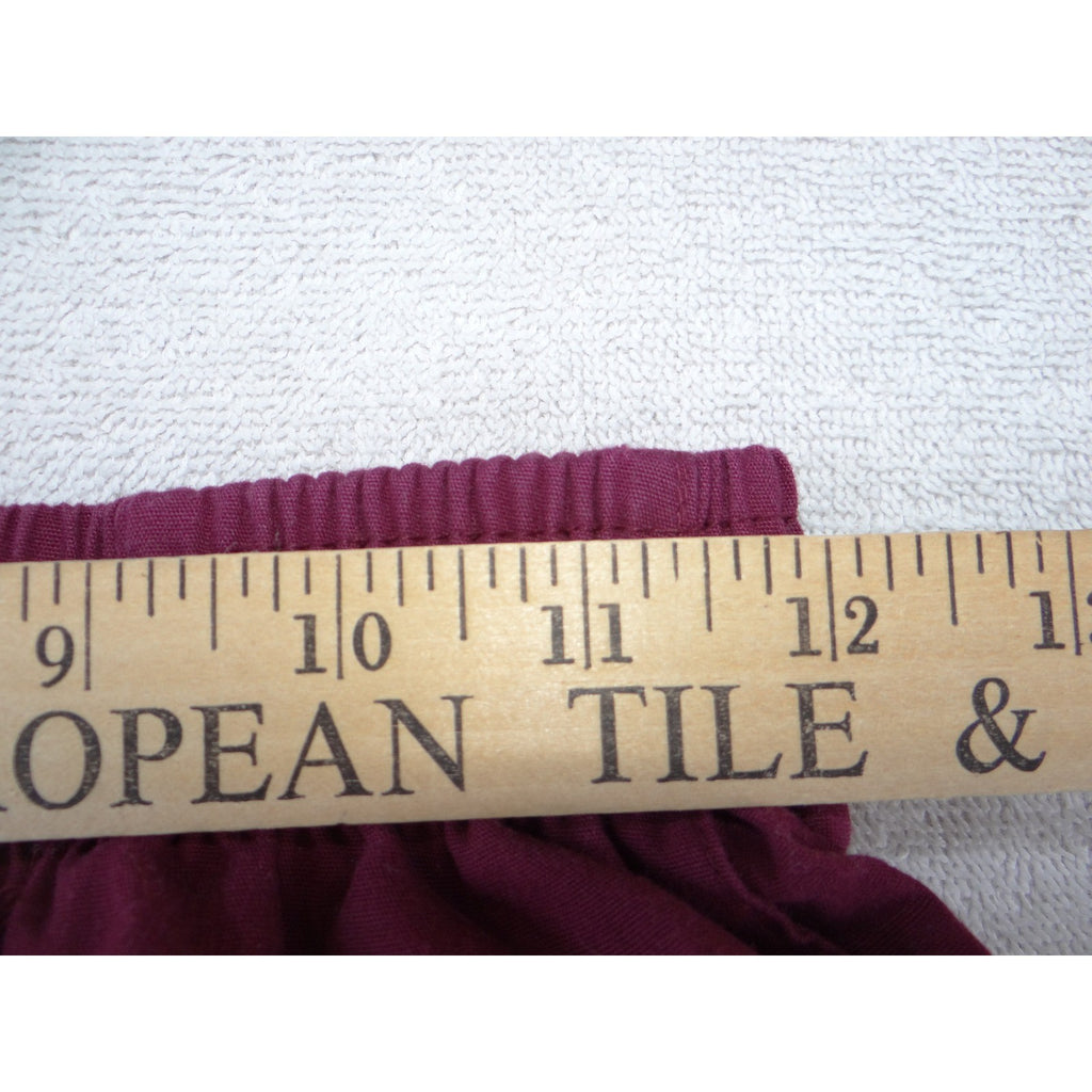 Butter-Soft Womens Scrub Set Burgundy V-Neck Top Elastic Waist Pants Size Small