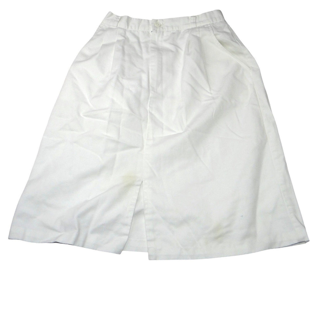 Vintage White Midi Skirt Pleated A Line Casual Office Basic