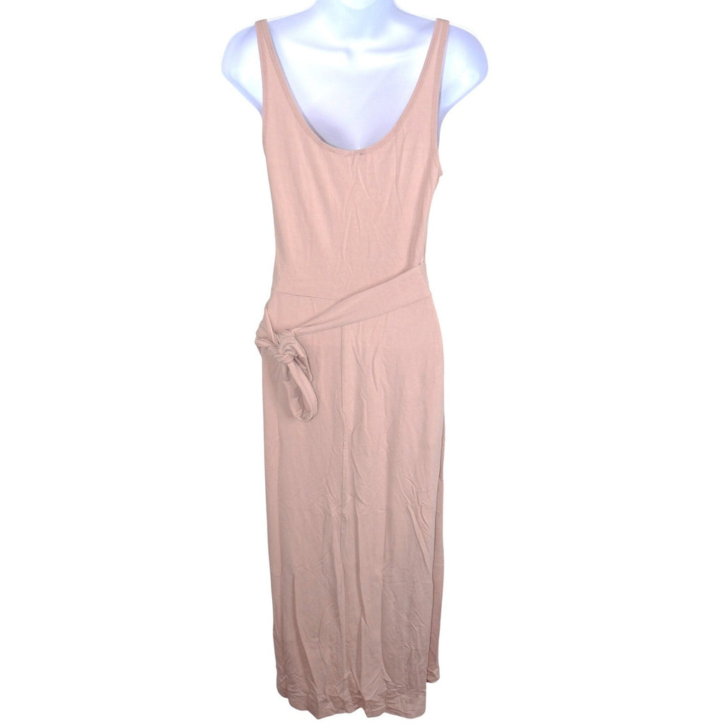 Reformation Jeans Womens Small Blush Pink Wrap Midi Dress Scoop Neck Sleeveless