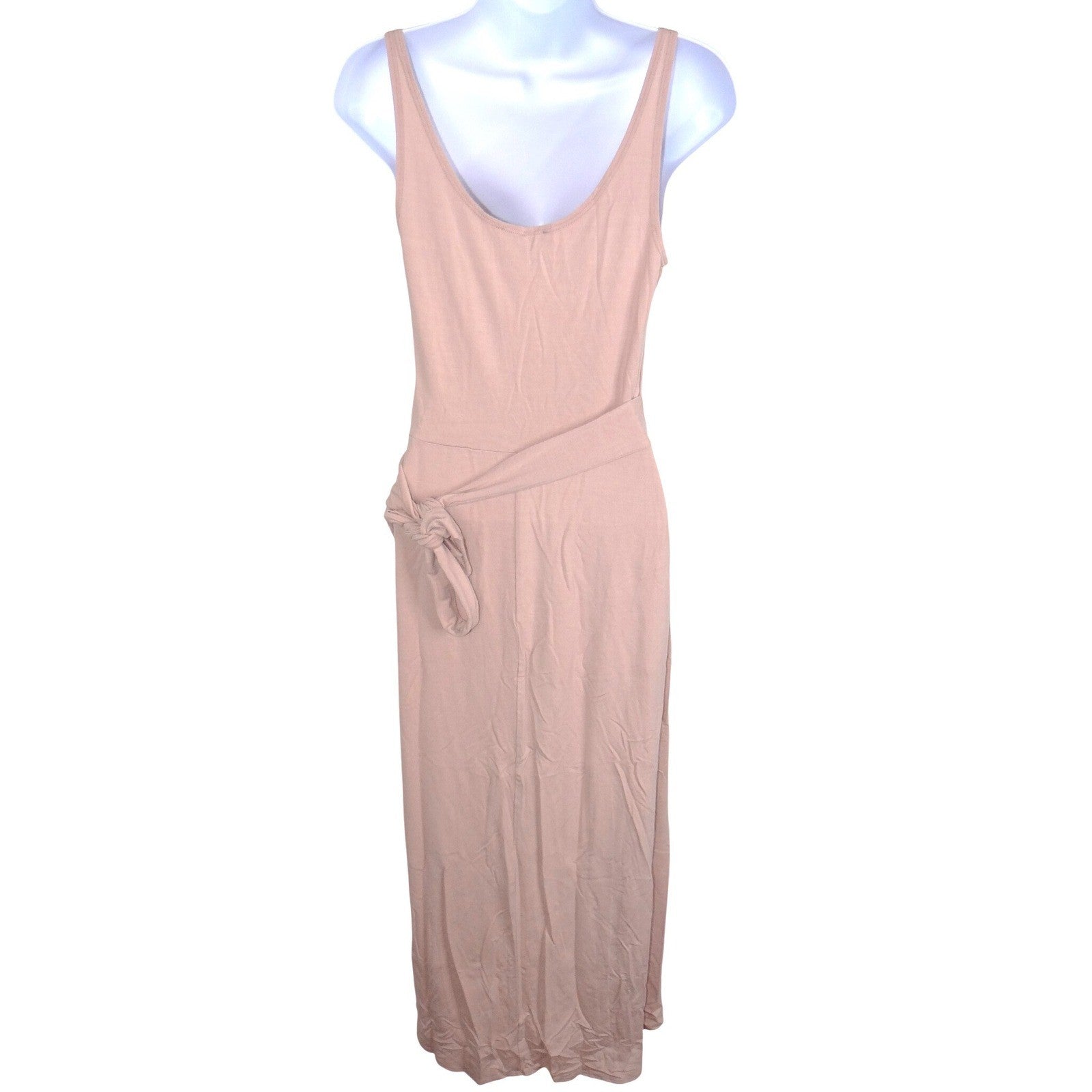 Reformation Jeans Womens Small Blush Pink Wrap Midi Dress Scoop Neck Sleeveless
