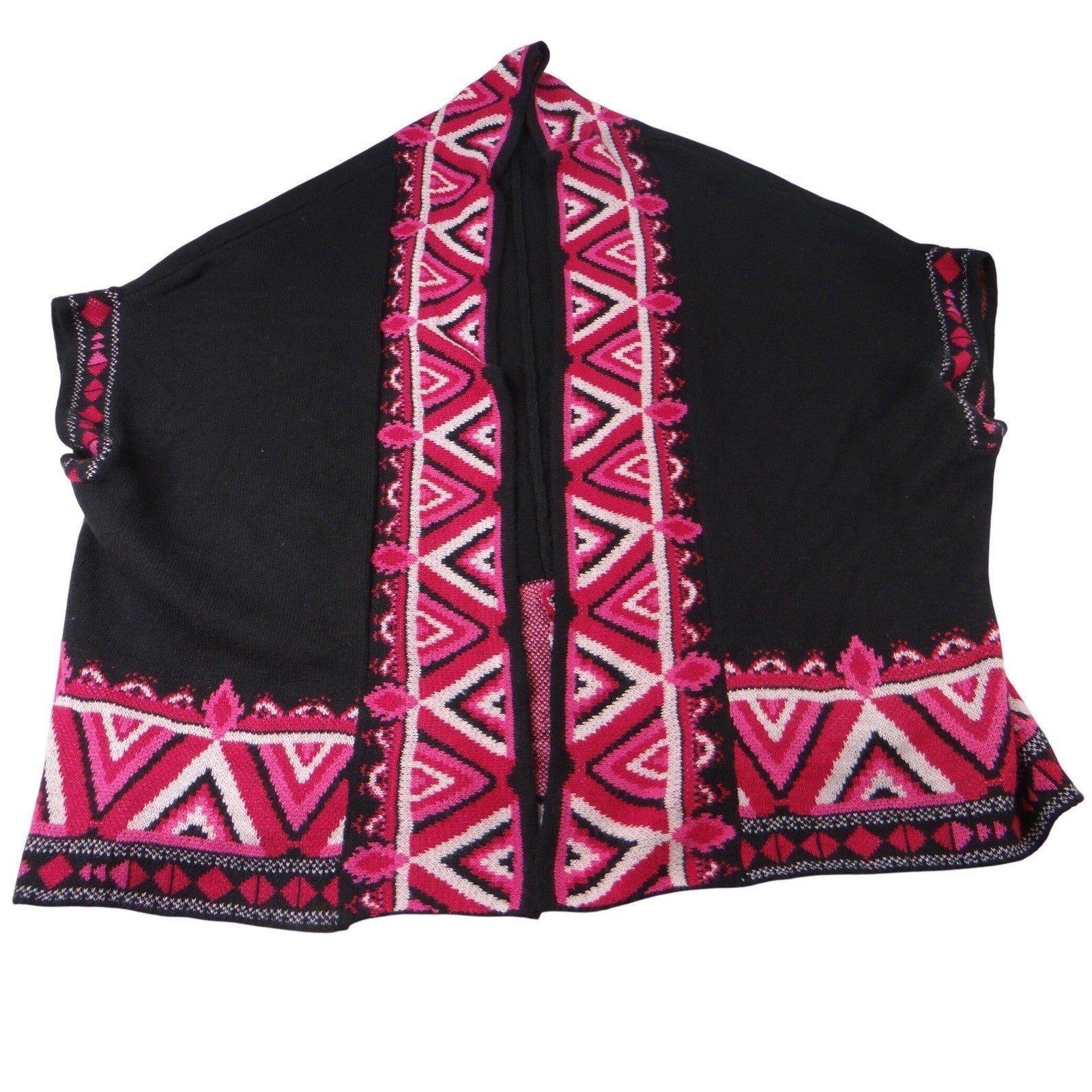 The Pioneer Woman Black Geometric Aztec Open Front Cardigan Sweater S M