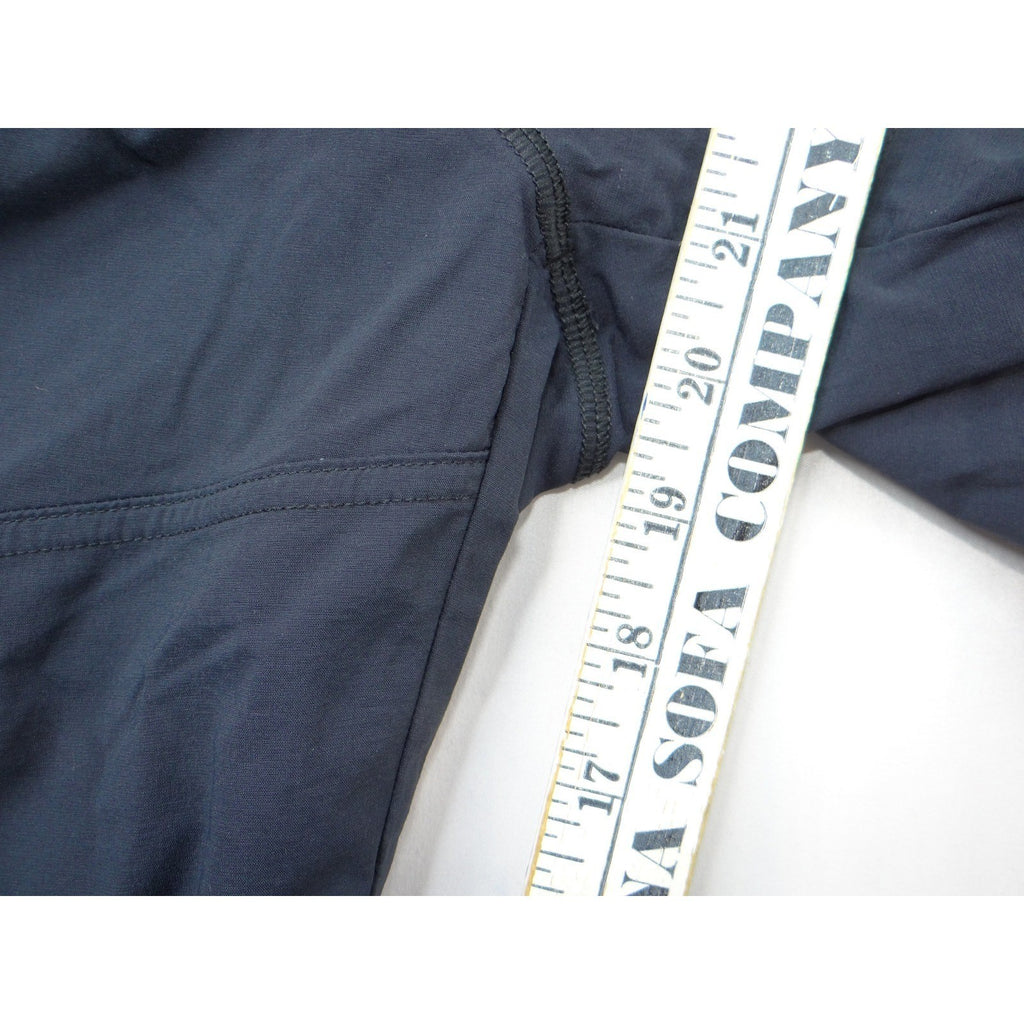 Prana Halle Crop Pants Navy Blue Womens Med Hiking Outdoor Travel Ribbed Waist