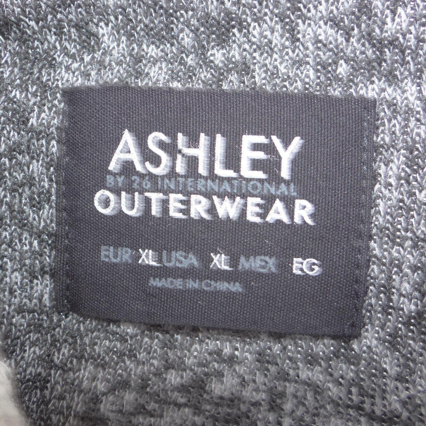 Ashley by 26 International Womens XL Marled Grey Sherpa Moto Jacket Zip Up