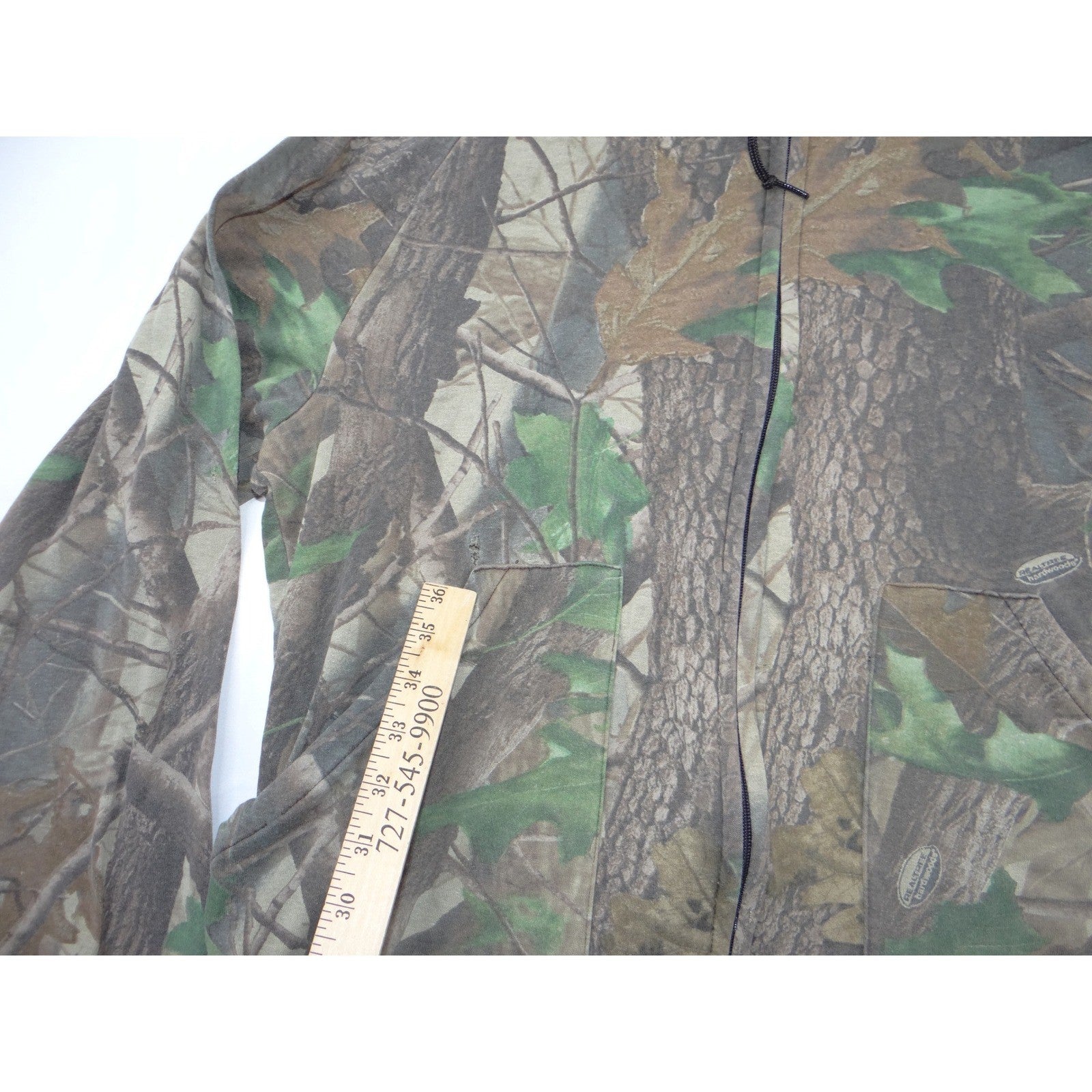 VTG Walls Realtree Hardwoods Camo Full Zip Hoodie Mens Brown Green Camouflage