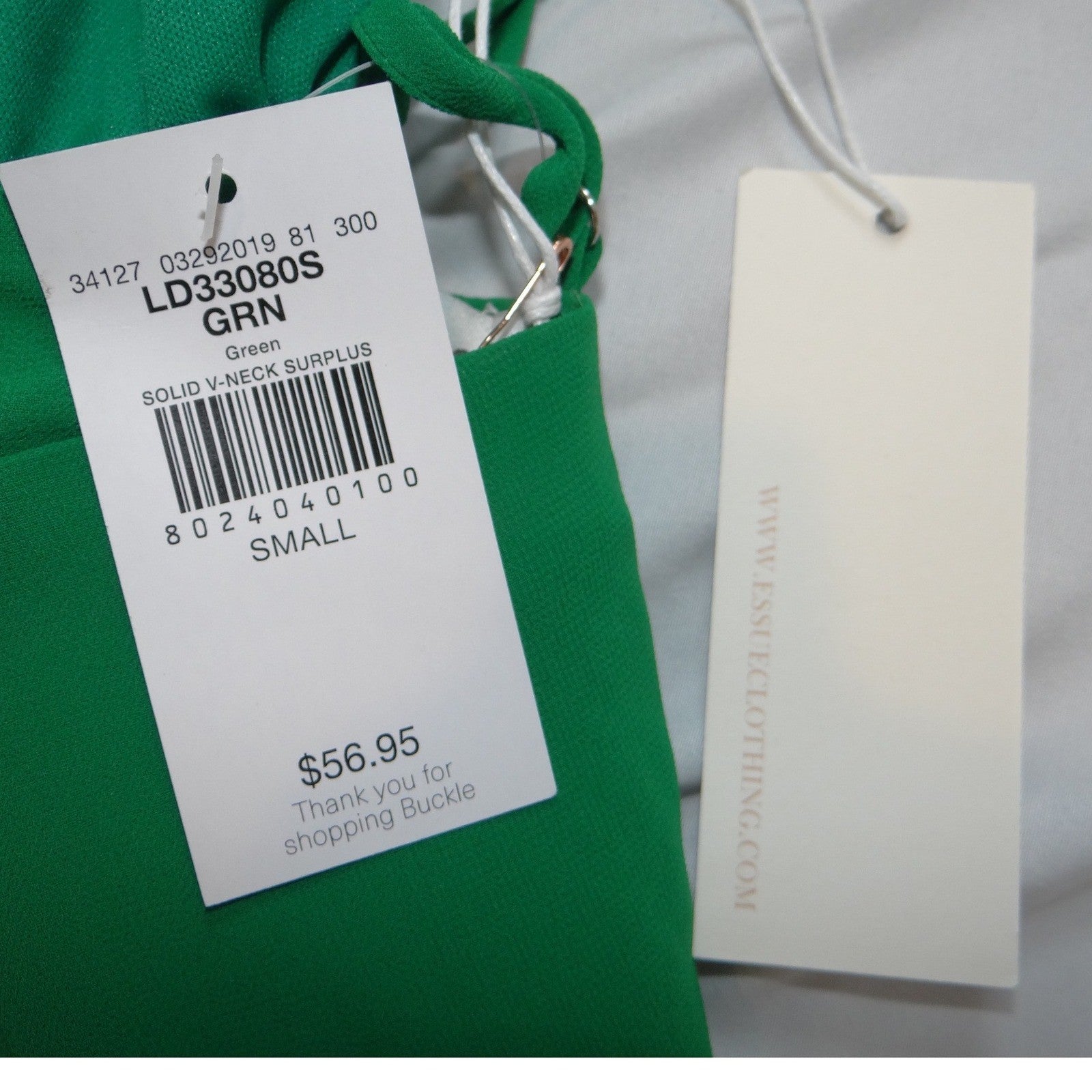 NWT-E.ssue Green V-Neck Surplice Maxi Dress Spaghetti Strap LD33080S NWT Small